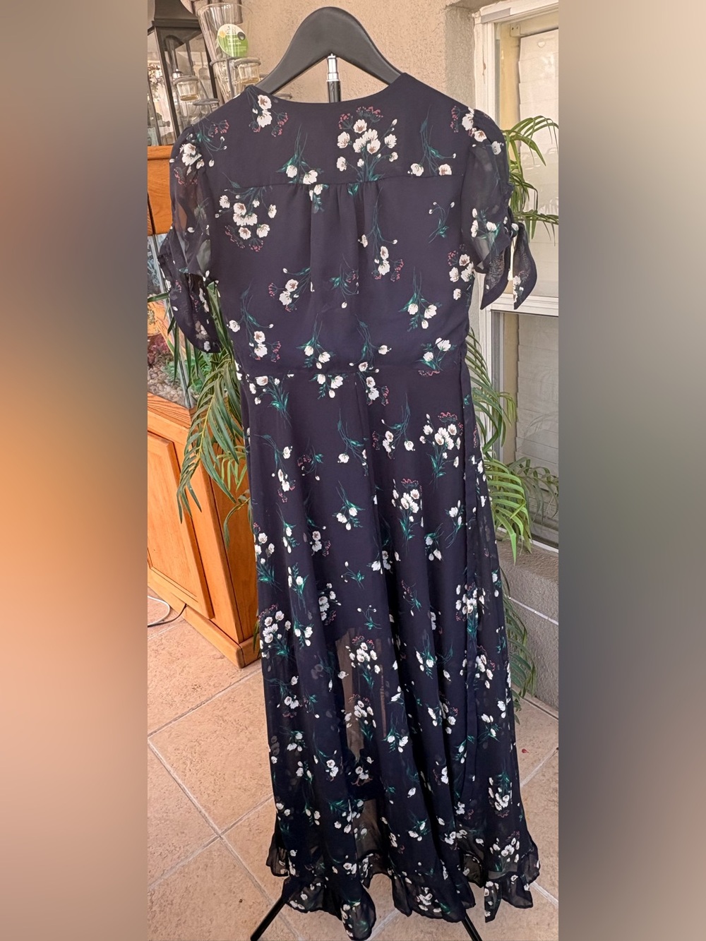 miami navy floral wrap midi dress - Picture 5 of 8